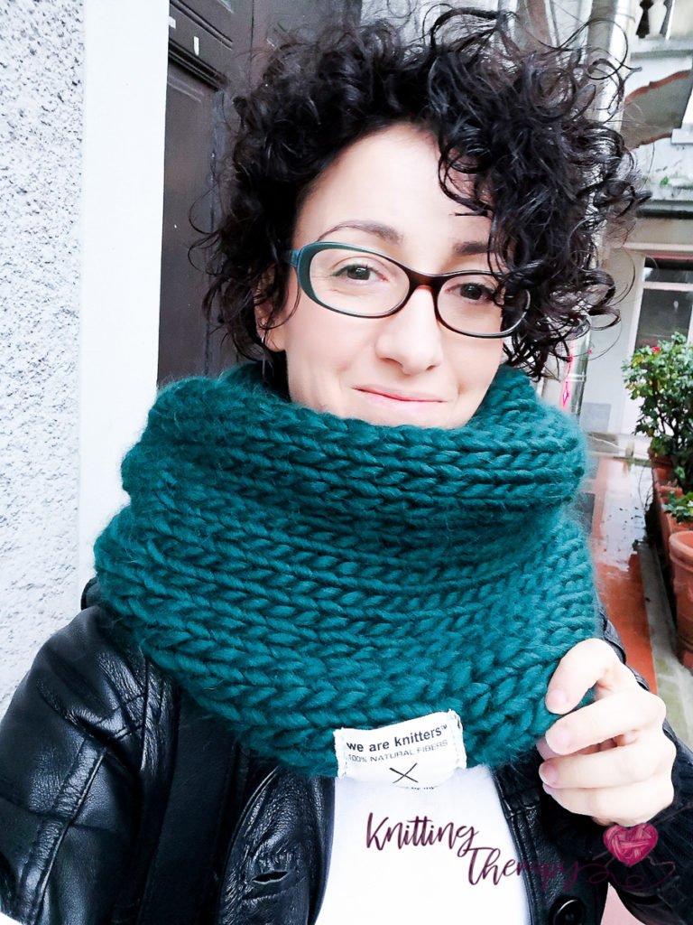 Sciarpa donna invernale scaldacollo da fascia tubolare pile lana nero a  maglia